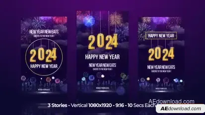 Happy New Year Wishes 2026 Instagram Stories Openers template preview