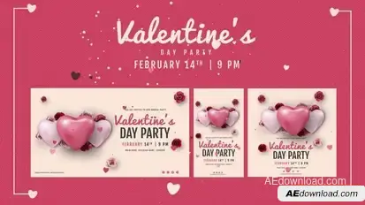 Happy Valentine's Day Party Openers template preview