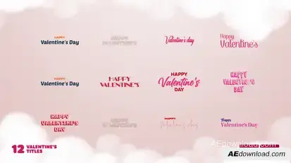 Happy Valentine's Day Typography Elements template preview