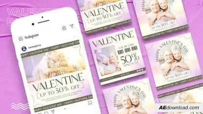 Happy Valentines Day Media Post Openers template preview