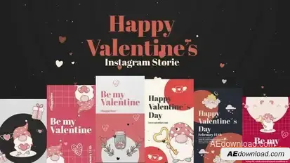 Happy Valentines Instagram Storie Openers template preview