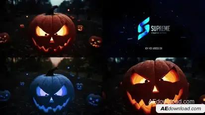 Haunted Pumpkin Explosion Logo Stings template preview