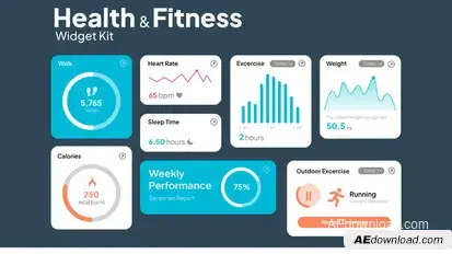 Health & Fitness UI Kit broadcast-packages template preview