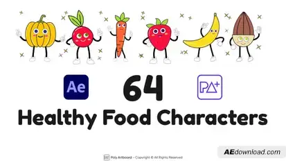 Healthy Food Characters For After Effects Elements template preview