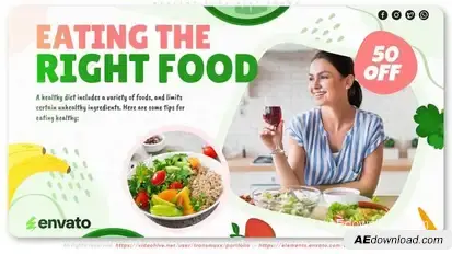 Healthy Food Diet Promo Openers template preview