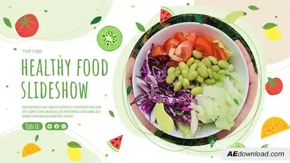 Healthy Food Slideshow Video Displays template preview