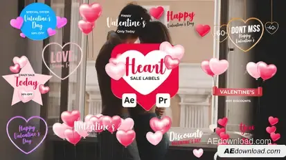 Heart Sale Labels Titles template preview