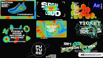 Heatmap Motion Typographic Scenes Pack Titles template preview