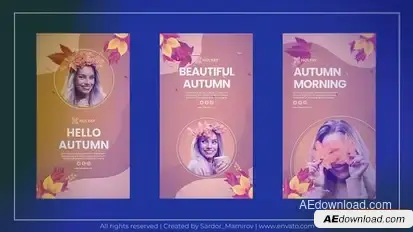 Hello Autumn, Instagram Stories Openers template preview