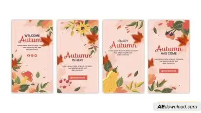 Hello Autumn, Instagram Stories Openers template preview