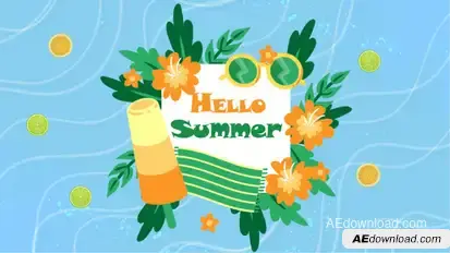 Hello Summer Intro Video Displays template preview