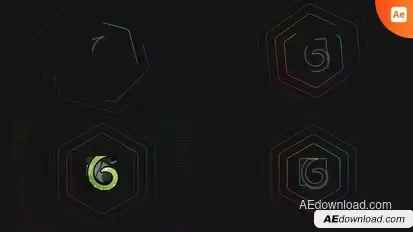 Hexagon Modern Logo Reveal Logo Stings template preview