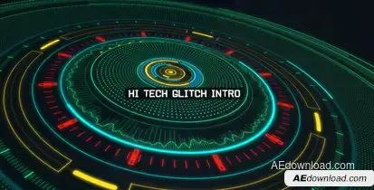 Hi Tech Glitch Intro Openers template preview