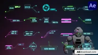 Hi-Tech HUD Titles for After Effects Titles template preview