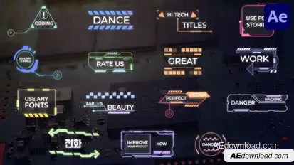 Hi Tech Titles for After Effects Titles template preview