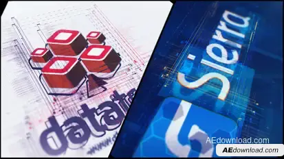 High Tech Logo V08 Glitch Reveal Logo Stings template preview