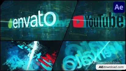 High Tech Glitch Logo for After Effects Logo Stings template preview