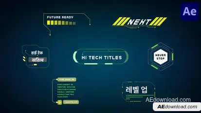 High Tech Titles for After Effects Titles template preview