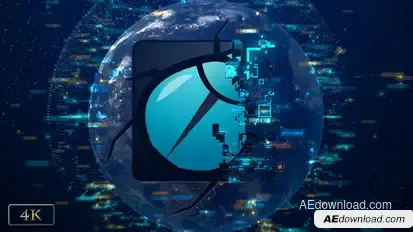 High Tech World Connection Logo Reveal 4K Logo Stings template preview