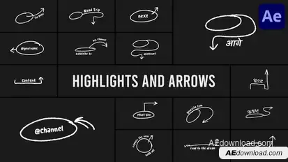Highlight And Arrows for After Effects Elements template preview
