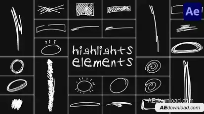 Highlights Elements for After Effects Elements template preview