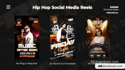 Hip Hop Instagram Reels Video Displays template preview