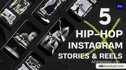 Hip-Hop Instagram Stories and Reels Openers template preview