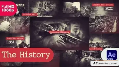 Historical Slideshow / Vintage Documentary / Old Memories Photo Album Openers template preview
