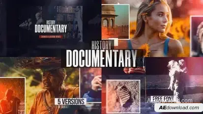 History Documentary Slideshow Openers template preview