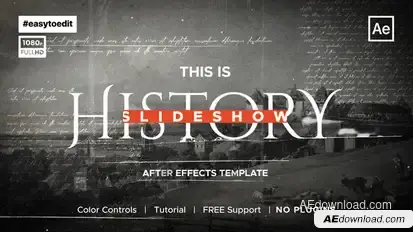 History Slideshow Video Displays template preview