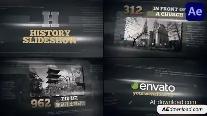 History Slideshow for After Effects Openers template preview