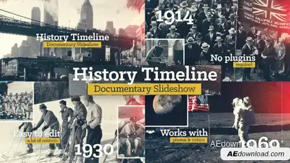 History Timeline Video Displays template preview