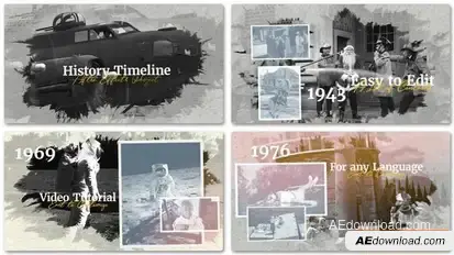 History Timeline Slideshow Openers template preview