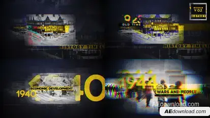 History Timeline V2 Video Displays template preview