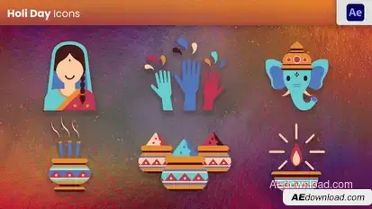 Holi Festival Element Elements template preview