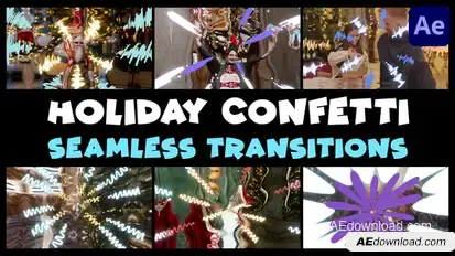 Holiday Confetti Seamless Transitions | After Effects Elements template preview