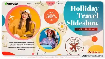 Holidays Travel Slideshow Openers template preview
