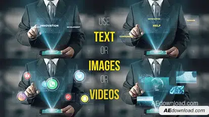 Hologram Businessman Screens Video Displays template preview