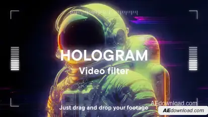 Hologram Video Filter Effect Template Elements template preview