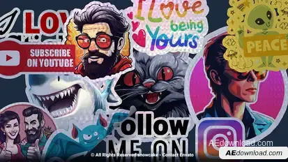 Holographic Sticker Maker Elements template preview