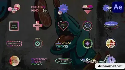 Holographic Sticker Titles for After Effects Titles template preview