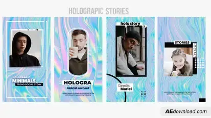 Holographic Stories Video Displays template preview