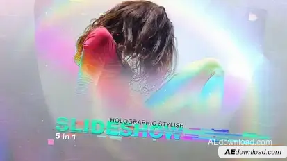 Holographic Stylish Slideshow Openers template preview