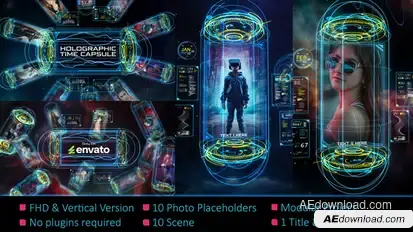 Holographic Time Capsule Slideshow Video Displays template preview
