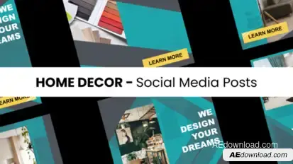 Home Decor - Social Media Posts Elements template preview