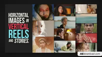 Horizontal Images in Vertical Reels and Stories Openers template preview