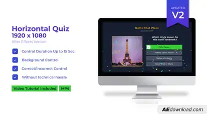 Horizontal Quiz Video Displays template preview