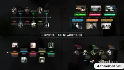 Horizontal Timeline With Photos Infographics template preview