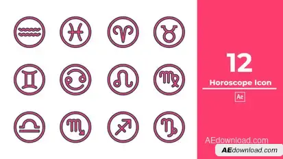 Horoscope Icon After Effect Elements template preview