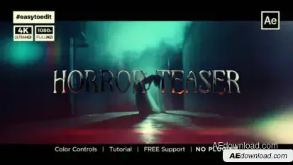 Horror Teaser Video Displays template preview